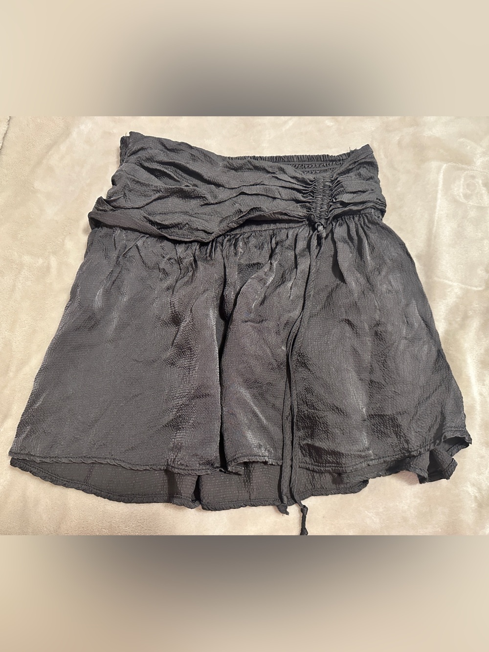 Aerie Uptown Black Ruffle Bubble Mini Skirt Size Extra Small Women’s